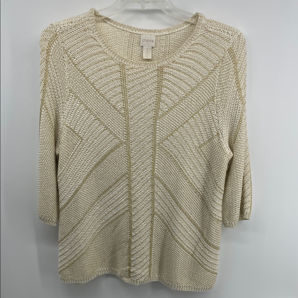 Chico's Textured Cream Sweater
